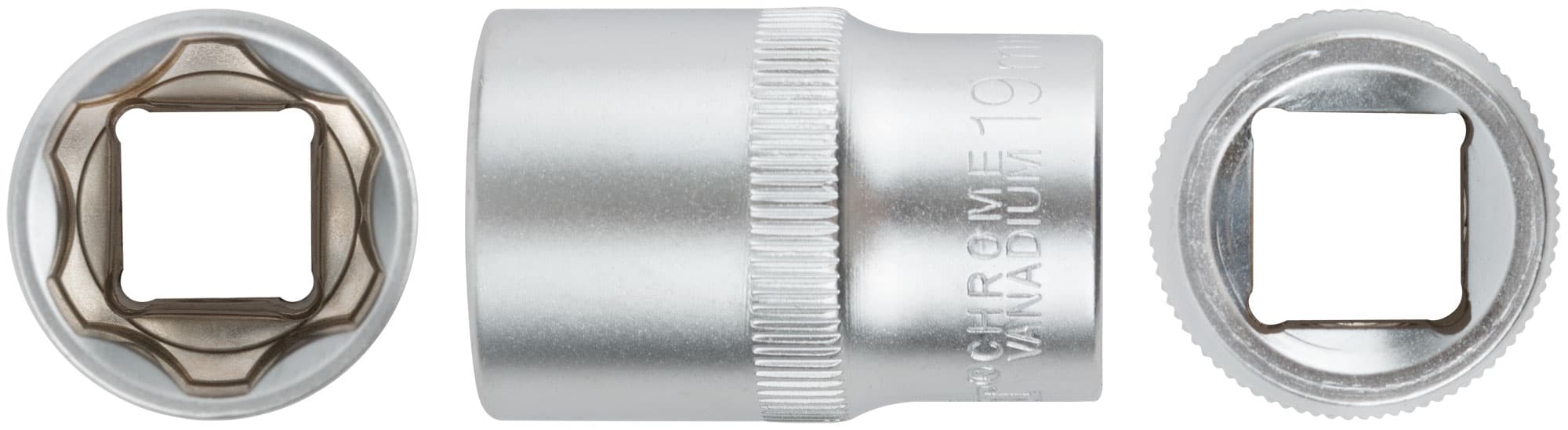Головка 6-гранная CrV 1/2'' 19 мм