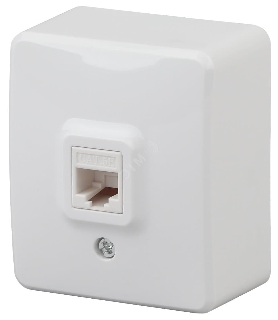 Розетка информационная RJ45, ОУ, Эра Эксперт, белый, 11-3203-01