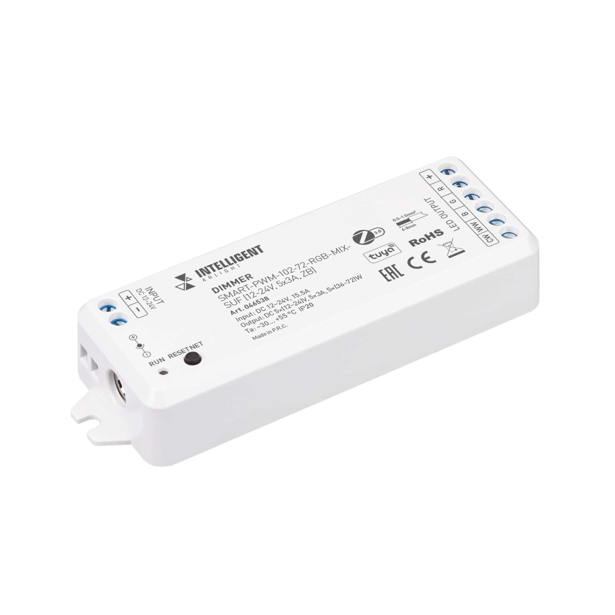 Диммер INTELLIGENT SMART-PWM-102-72-RGB-MIX-SUF (12-24V, 5x3A, ZB) (IARL, пластик)