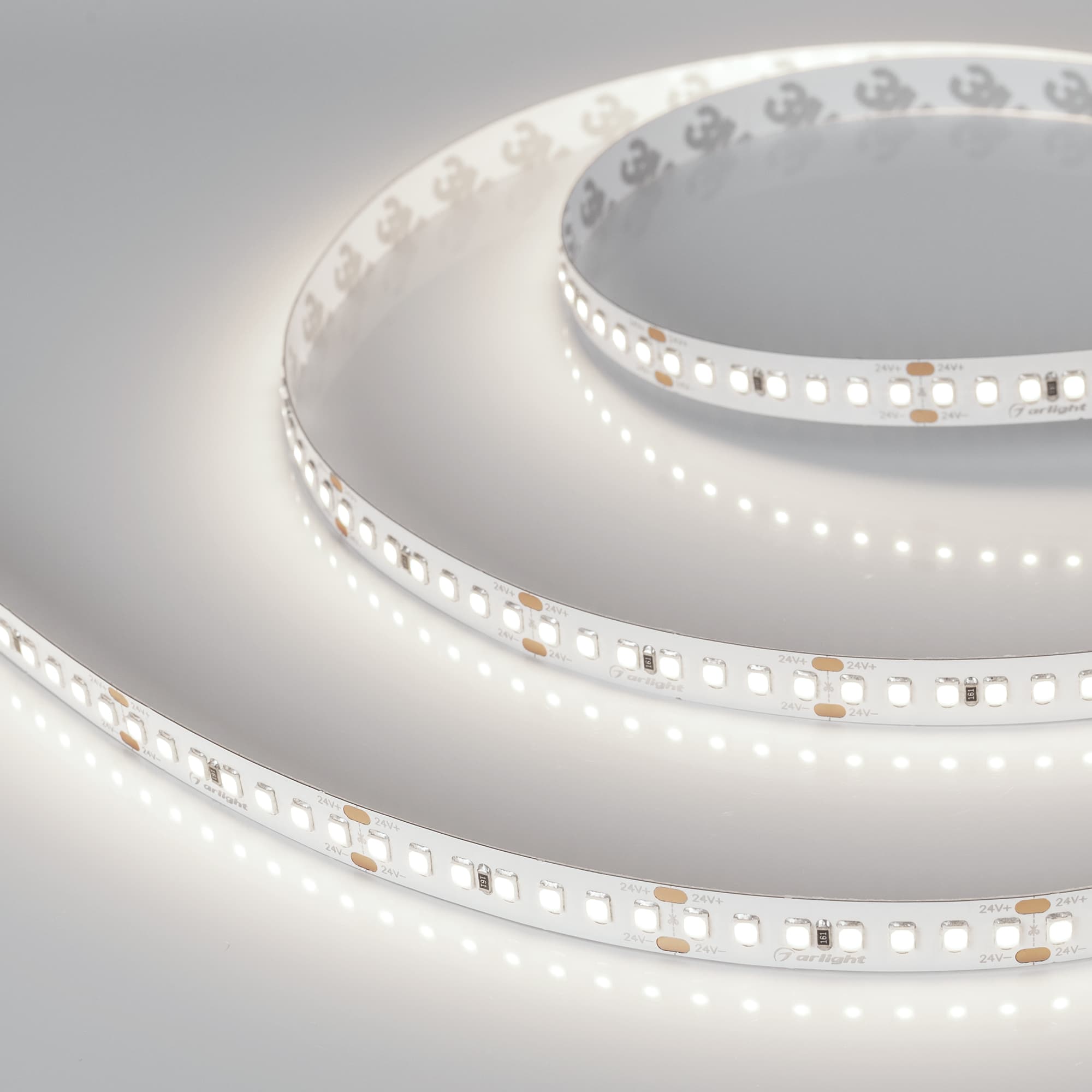 Лента светодиодная 17 Вт/м 24В IP20 5000K 168LED/м RT-A168-10mm CRI98 SMD 2835 5 м