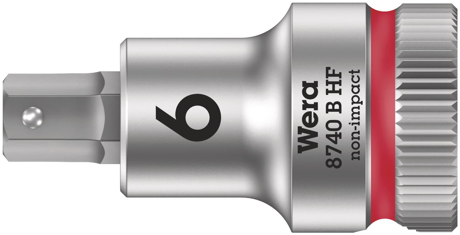Головка торцевая 8740 B Hex-Plus HF Zyklop со вставкой под внутренний шестигранник DR 3/8 с функцией фиксации крепежа 6X35 мм