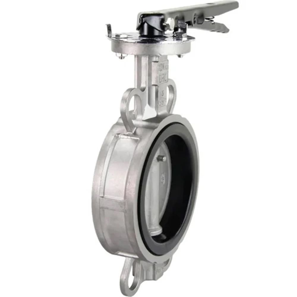 Затвор дисковый поворотный 304-304-VITON-2W-Fb-H Ду250 Ру16, корпус нержавеющая сталь 304, диск нержавеющая сталь 304, уплотнение VITON, с рукояткой, ISO-фланец F10, квадрат 22х22