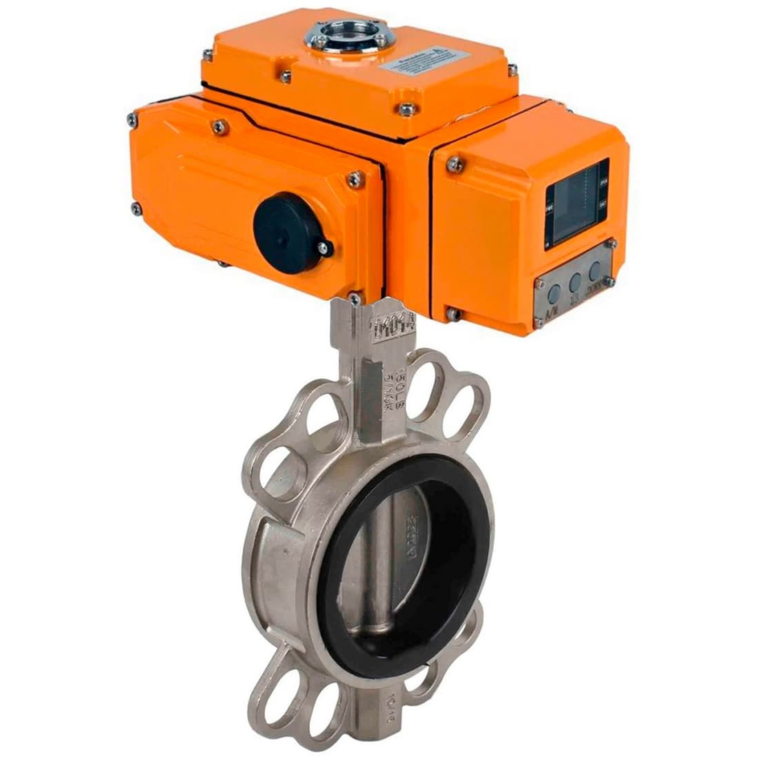 Затвор дисковый поворотный 304-304-VITON-2W-Fb-H Ду65 Ру16 межфланцевый, корпус нержавеющая сталь 304, диск нержавеющая сталь 304, уплотнение VITON, с электроприводом QT-005-220В-4-20мА-HARK