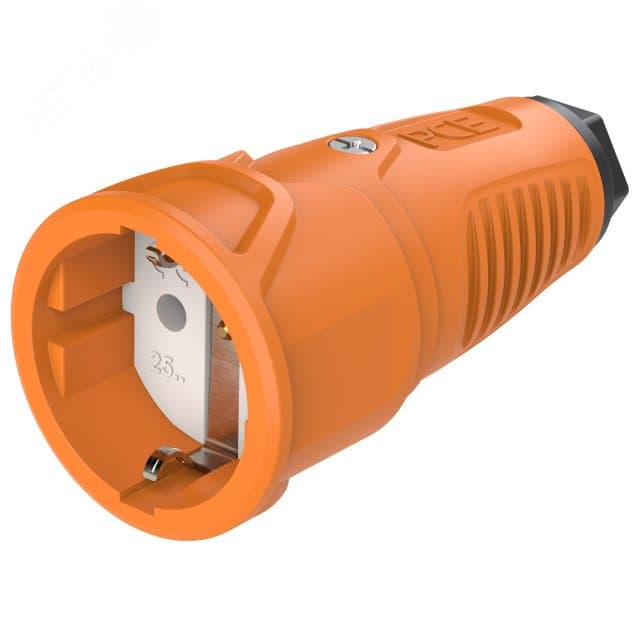 Розетка каб 16A/250V/2P+E/IP20 корпус оранжевый, маркер черный
