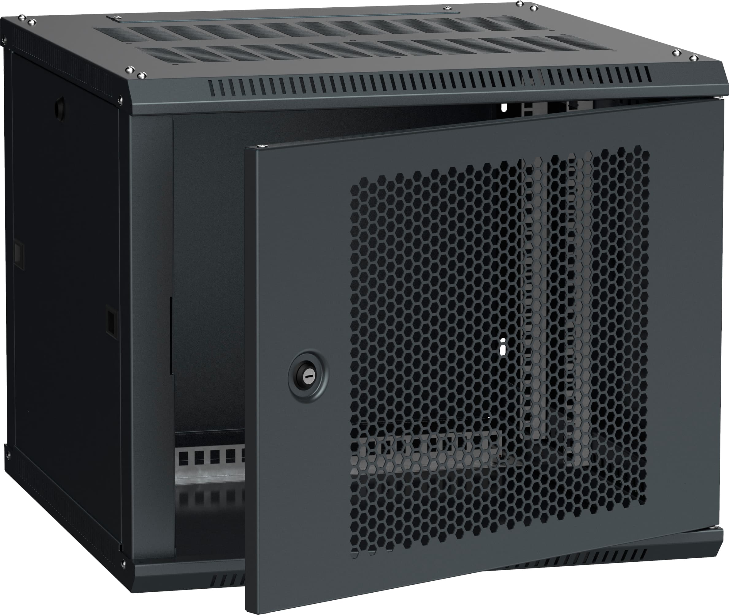 Шкаф LINEA W 6U 600x600 мм дверь перфорированная RAL9005
