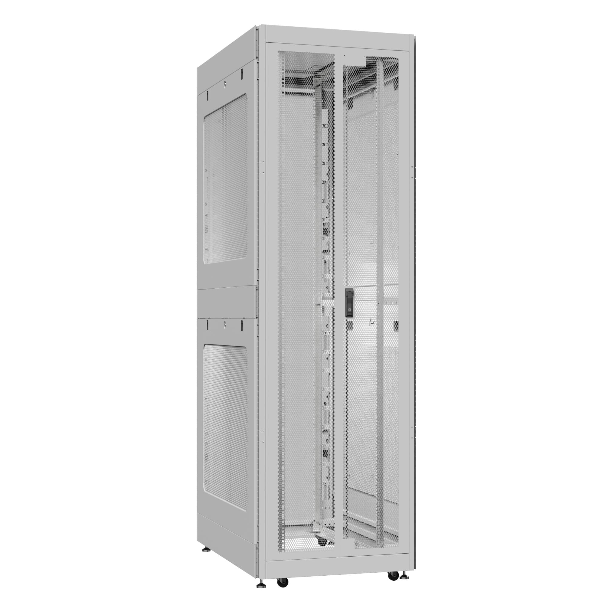Шкаф серверный 42U 800х1200 передняя дверь: двустворчатая перфорированная IP20. задняя дверь: одностворчатая перфорированная IP20. боковые панели: перфорированные. цвет: серый RAL7035