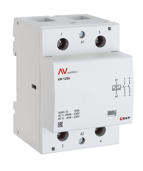 Контактор модульный КМ 40А 2NO+2NC 110VAC (3 мод.) AVERES EKF