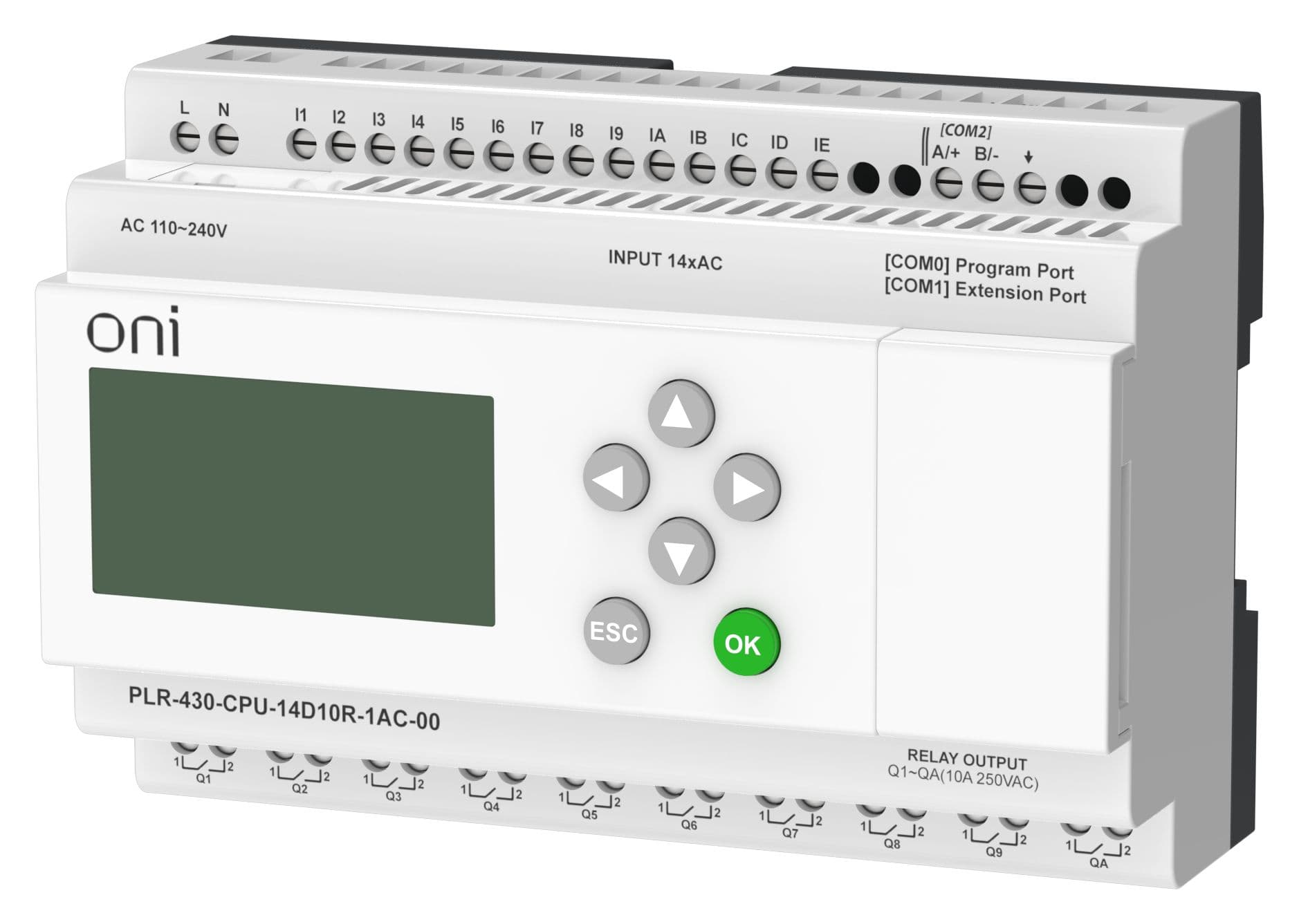 ПЛК 430 Модуль ЦПУ 14 DI 10 RO 220В AC с экраном