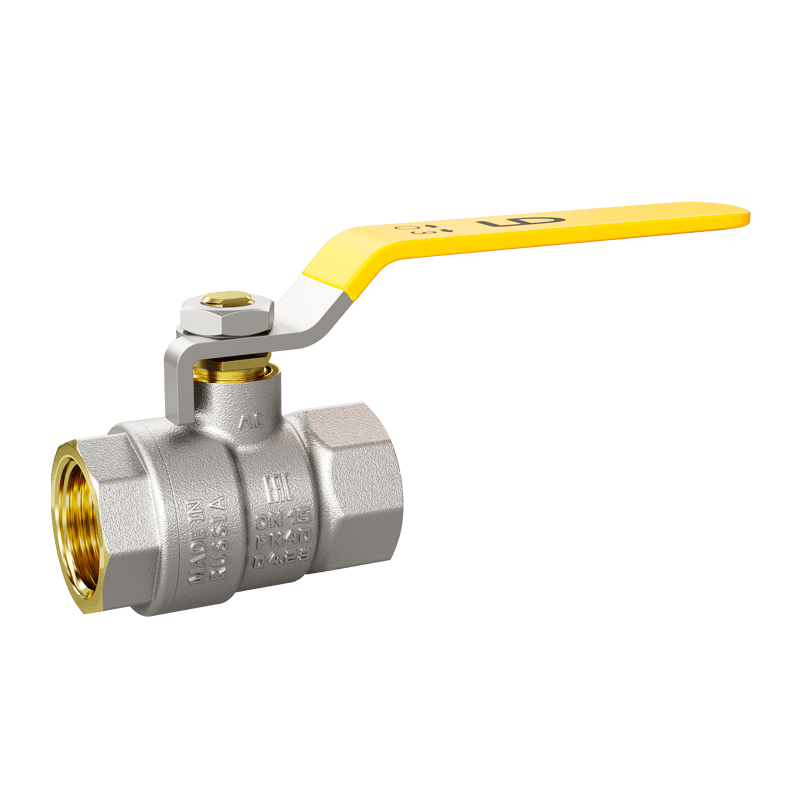 Кран шаровой латунный 47.40.В-В.Р GAS Ду 40 Ру 25 рычаг стальной