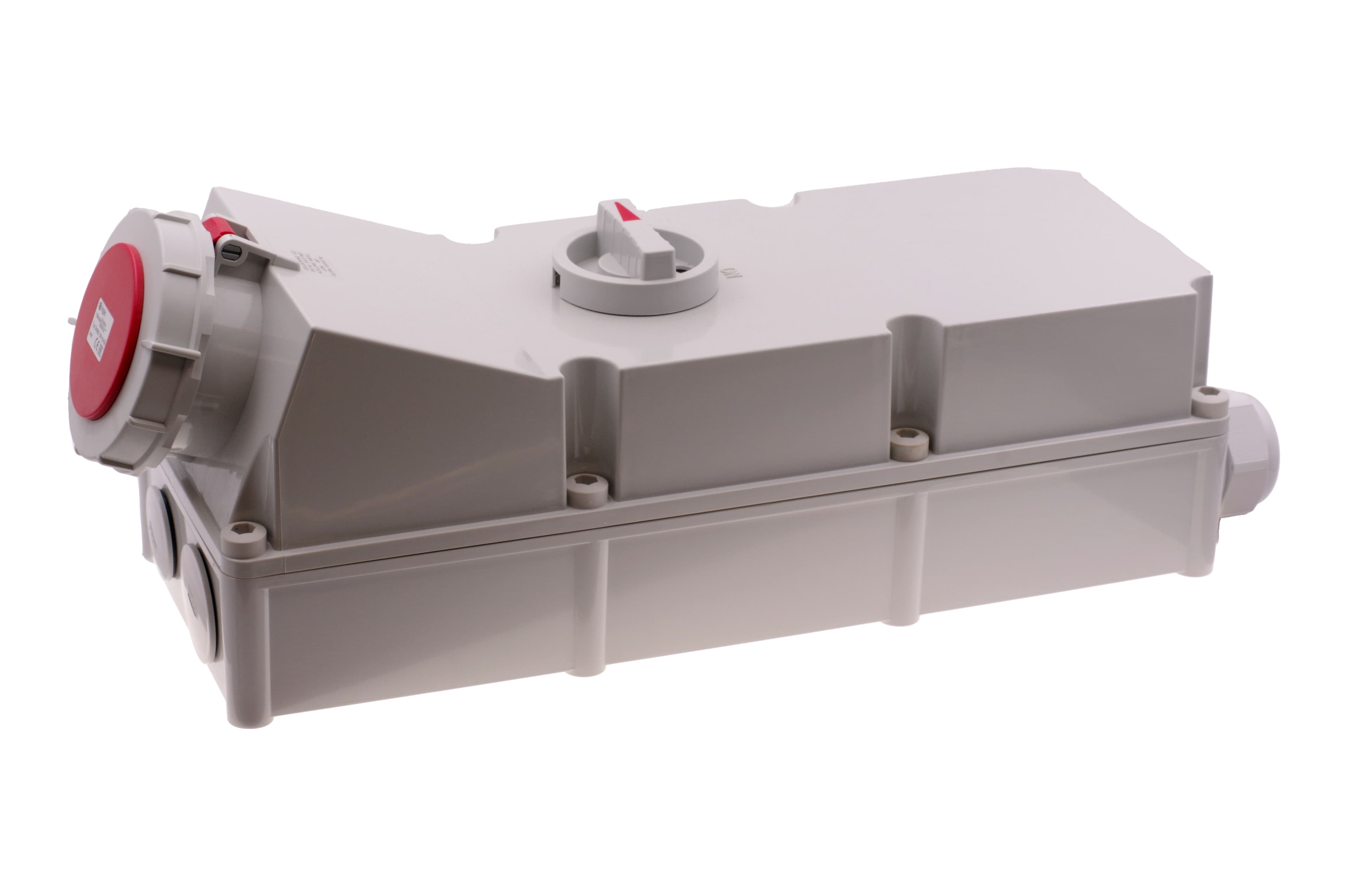 Розетка настенная с выключателем и механической блокировкой 125A/400V/3P+N+E/IP67
