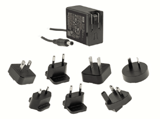 AC-DC адаптер настен., медицин., пром. 15Вт, вход 80...264B AC 47...63 Гц, 113...370B DC, выход 18В/0.83A, 48x28x55мм, -30...+70°С, сертиф.2xMOPP/ CCC /BSMI/ PSE, оснащен универсальным разъёмом для 5-ти типов сменных вилкок АС, выходной разъем 11, диам. 5.5х2.1мм