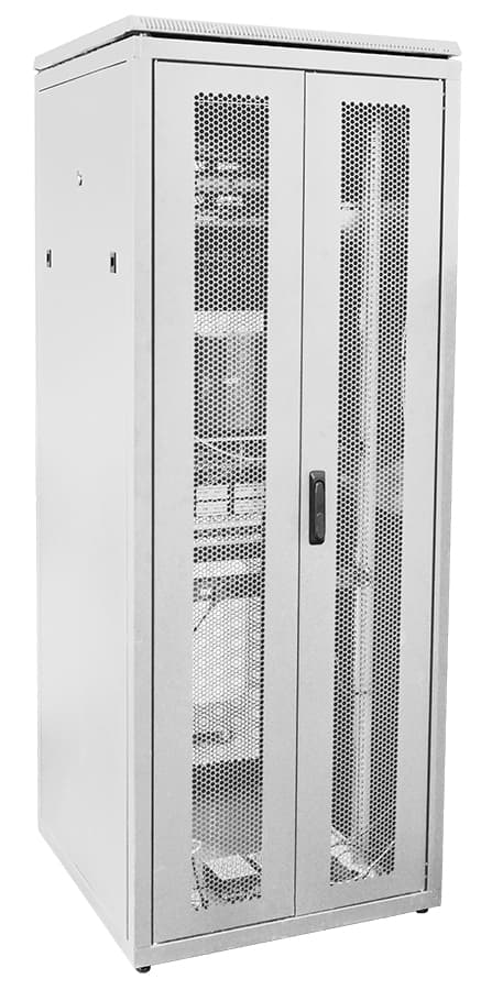 Шкаф сетевой 19' LINEA N 38U 800х800мм двустворчатая перфорированная дверь задняя перфорированная серый