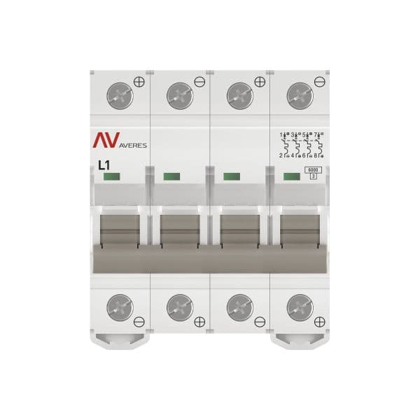 Выключатель автоматический AV-6 DC 4P 1A (L) 6kA AVERES