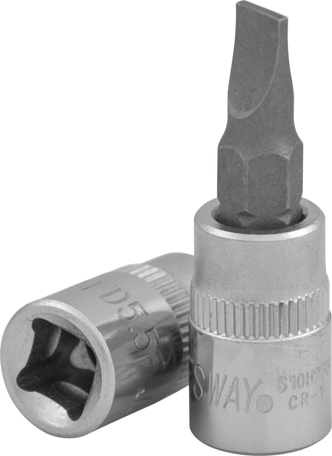 Насадка торцевая 1/4''DR с вставкой-битой шлицевой, SL5.5, 37 мм
