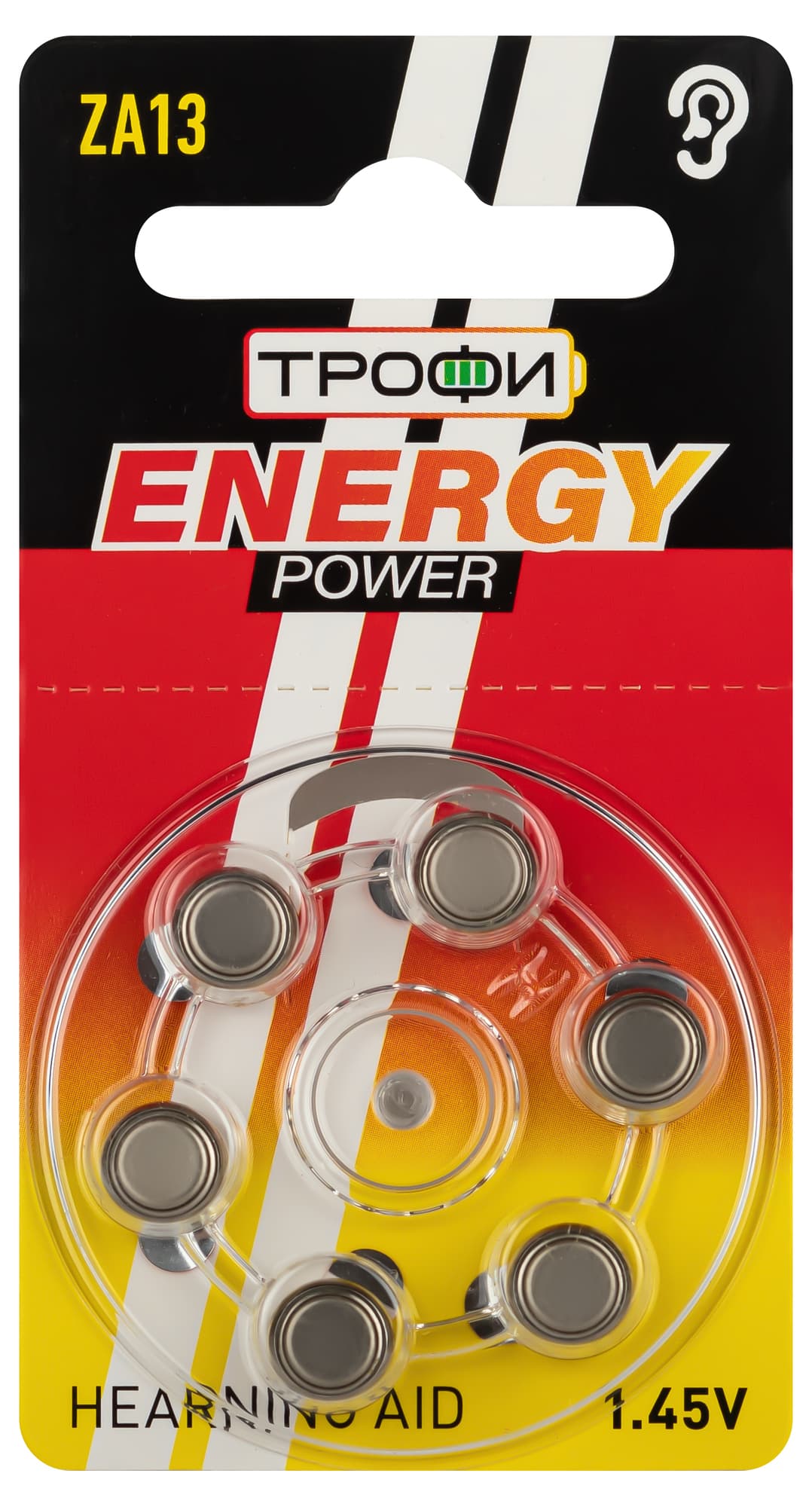 Элемент питания ZA13-6BL ENERGY POWER Hearing Aid Трофи