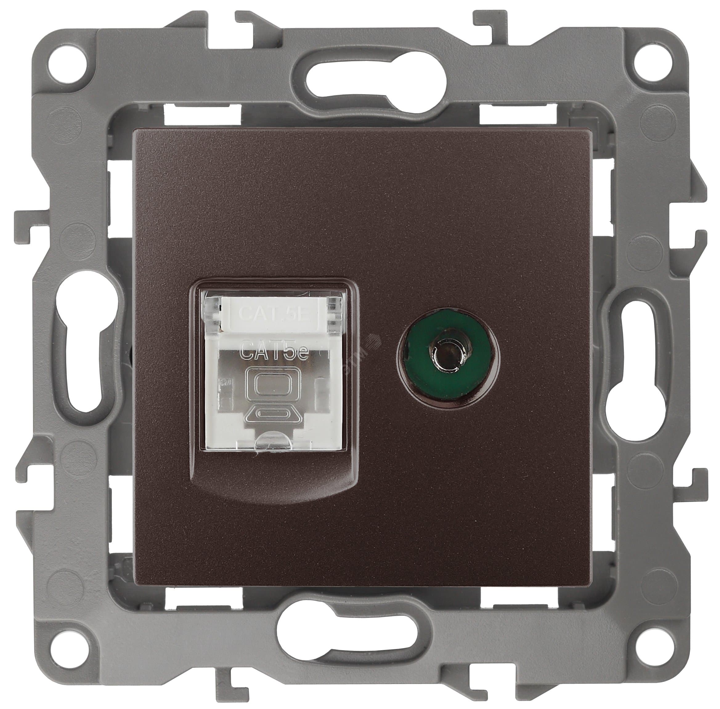 Розетка комбинированная RJ45+TV, Эра12, бронза, 12-3110-13