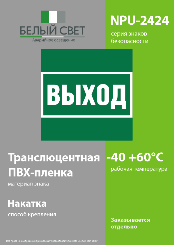 Знак безопасности NPU-2424.E22''Выход''