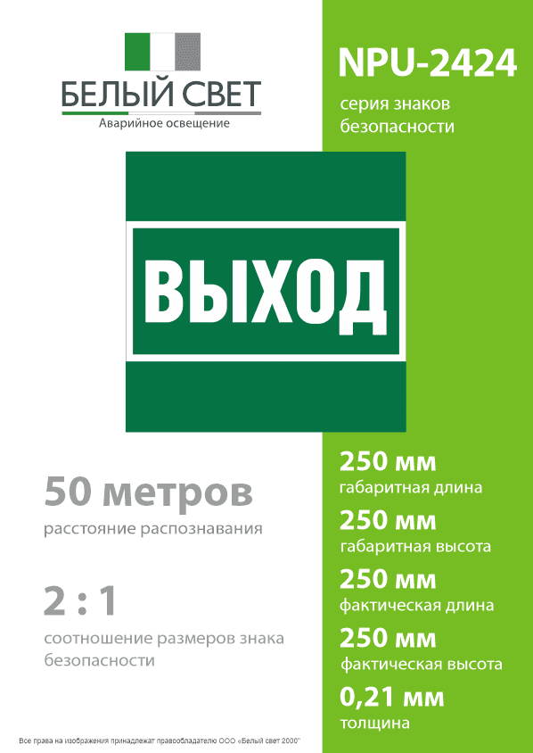Знак безопасности NPU-2424.E22''Выход''