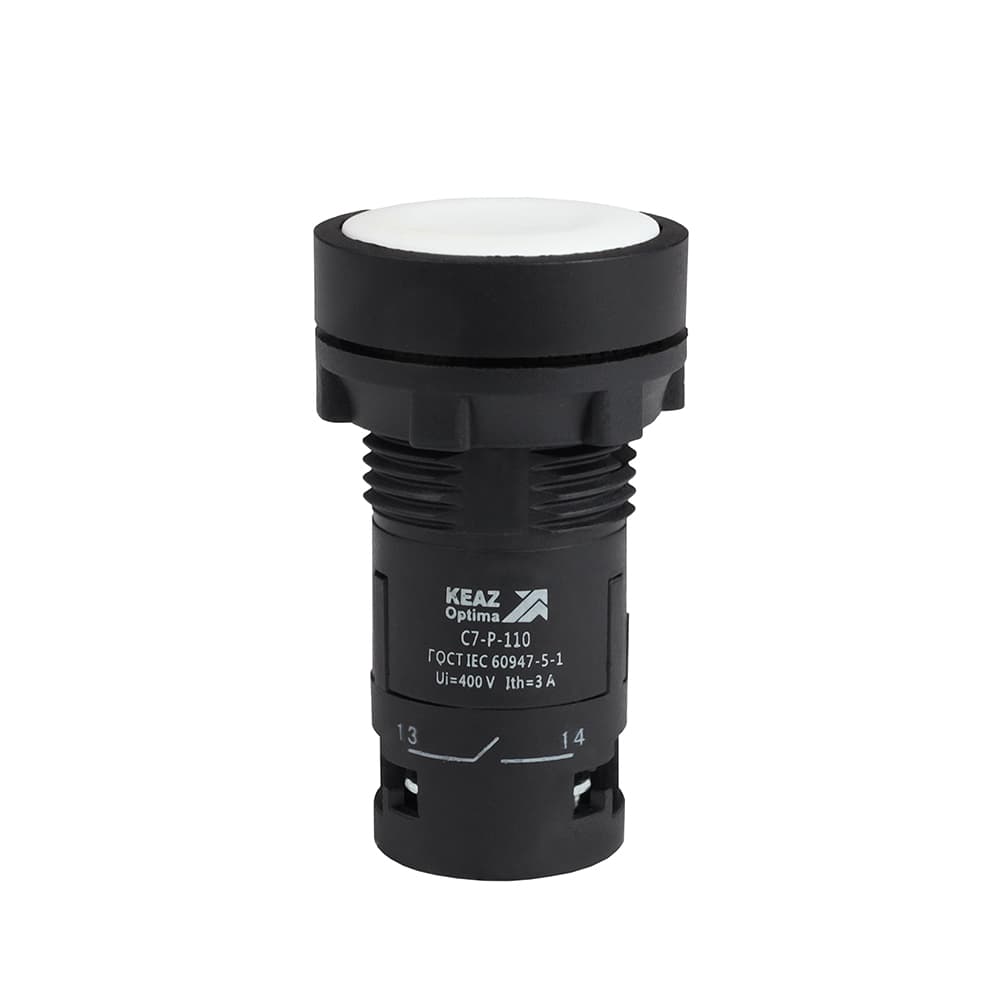 Кнопка OptiSignal Compact D22 C7-P-102 белая 2НЗ XB7NA14
