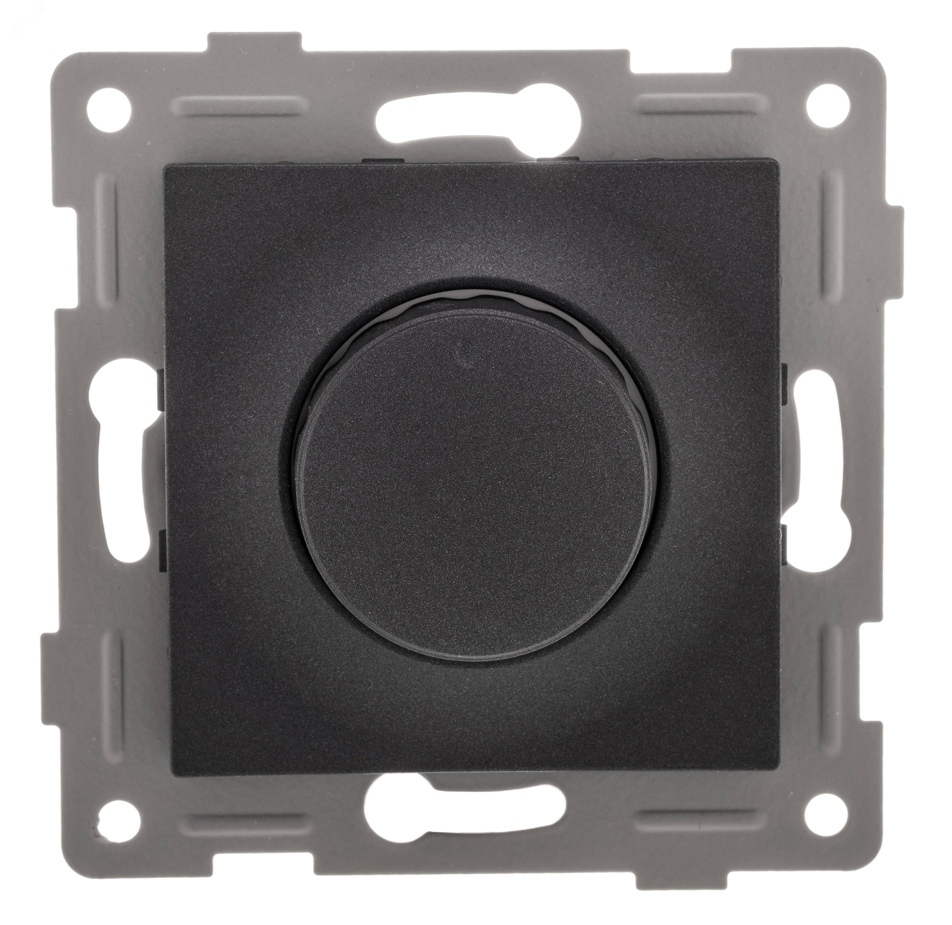 Диммер Ugra, 500 W, механизм, с накладкой и воротком, графит