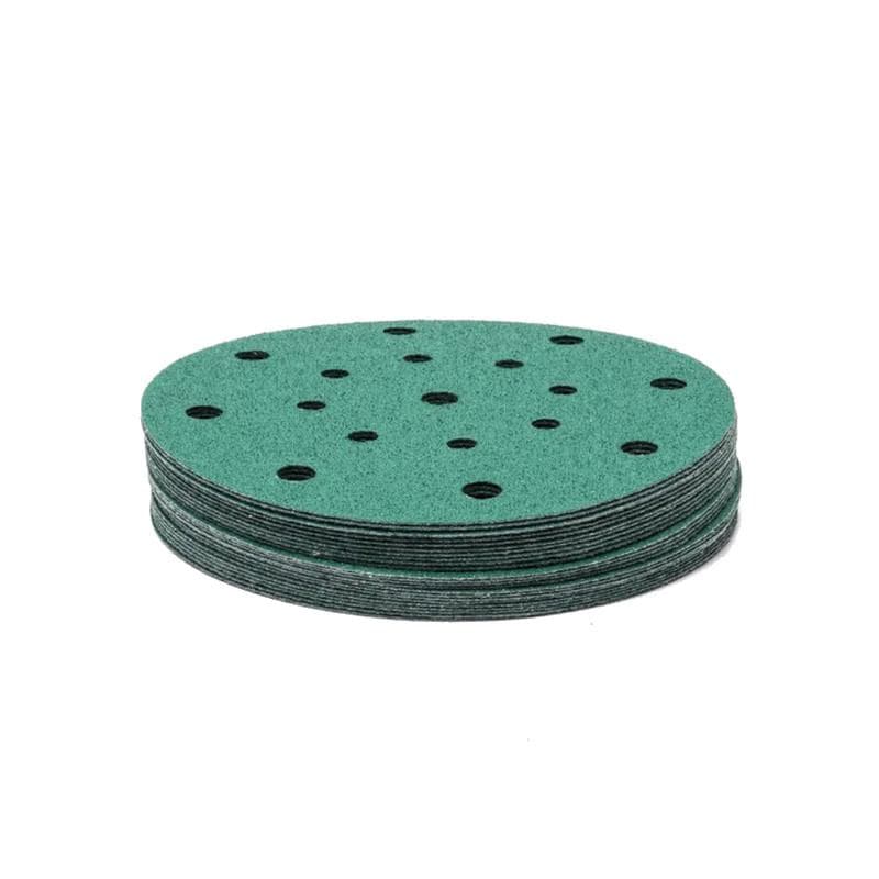 Круг абразивный шлифовальный под липучку Polyester Film Sandpaper Р80 (150мм, 17 отверстий, 25шт)