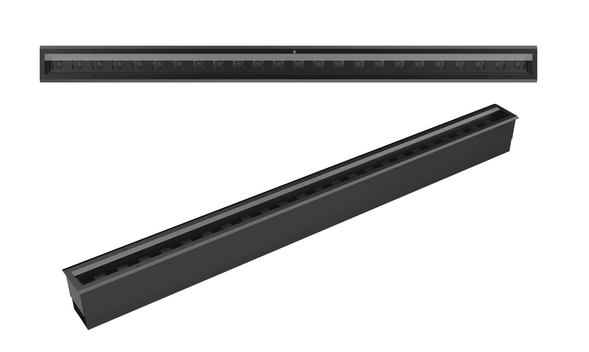 Светильник архитектурный Plint Line XS 24В 1010х65мм 15 Вт DMX 3000 К RAL9005 черный 4град