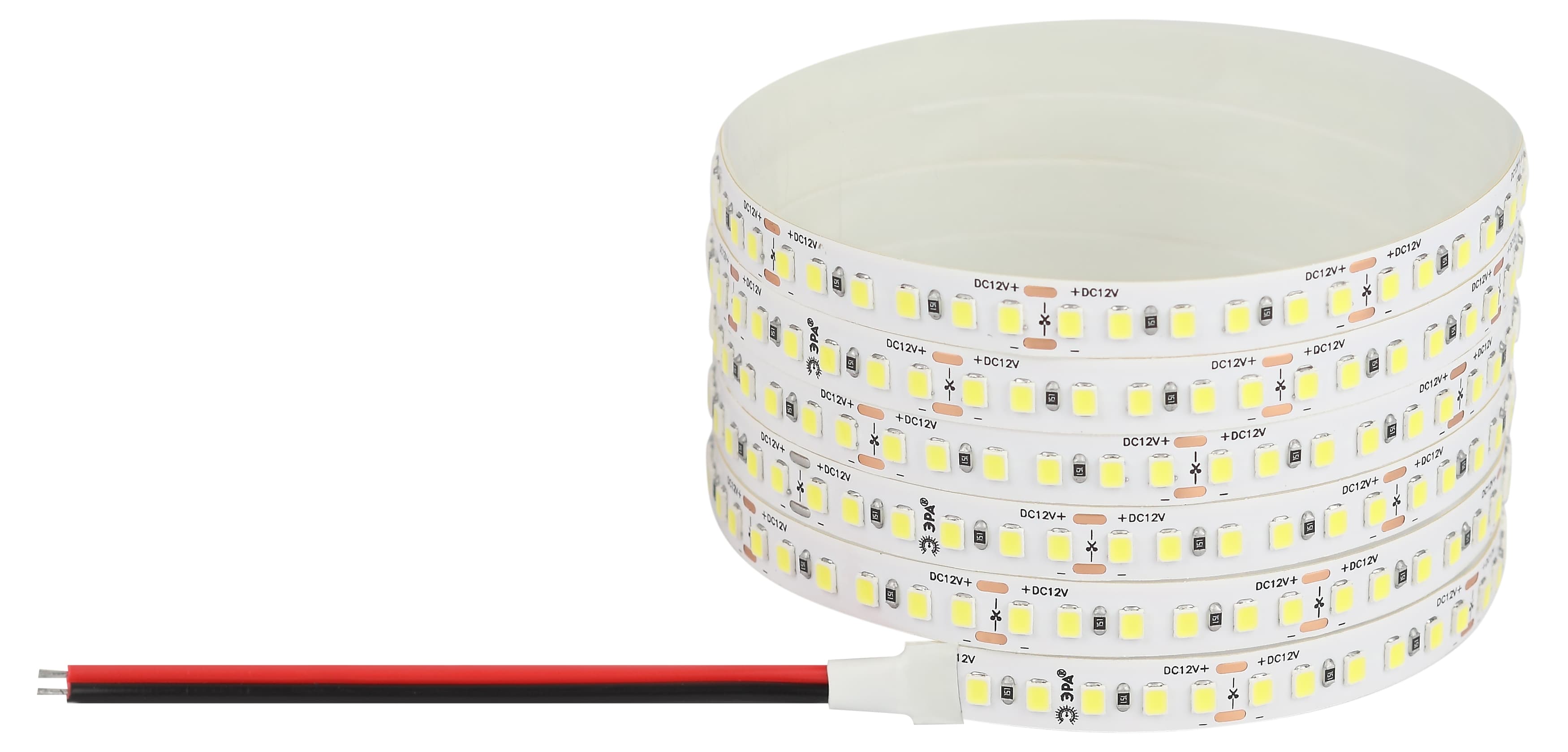 Лента светодиодная 14,4Вт/м 12В 6500К IP20 180LED/м LS2835-14,4-180-12-6500K-IP20-1 year-5m