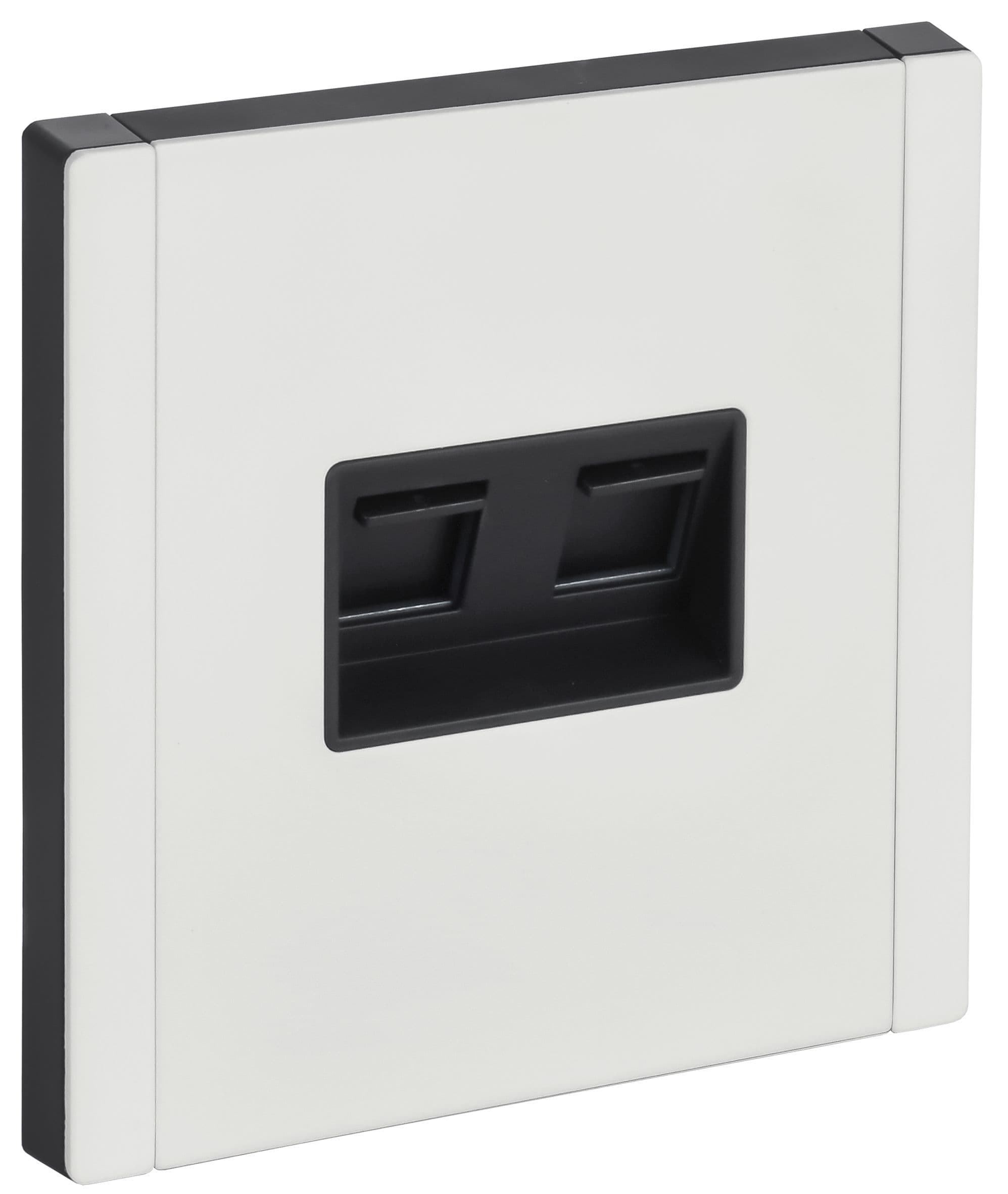FORTE&PIANO Розетка компьютерная двойная RJ45 кат.5E FP233M металл белый IEK