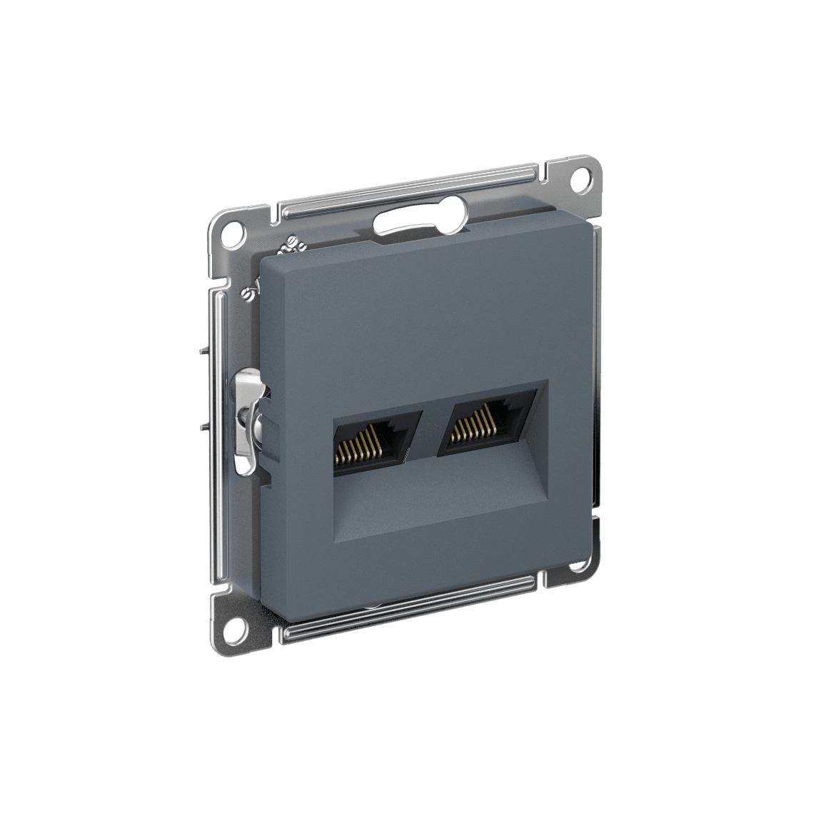ATLASDESIGN РОЗЕТКА двойная компьютерная RJ45+RJ45, кат.6А, механизм, ГРИФЕЛЬ