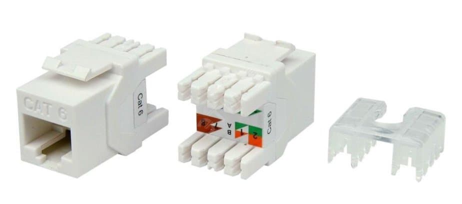 Вставка Keystone Jack RJ-45(8P8C). категория 6.тип 180 градусов. белая