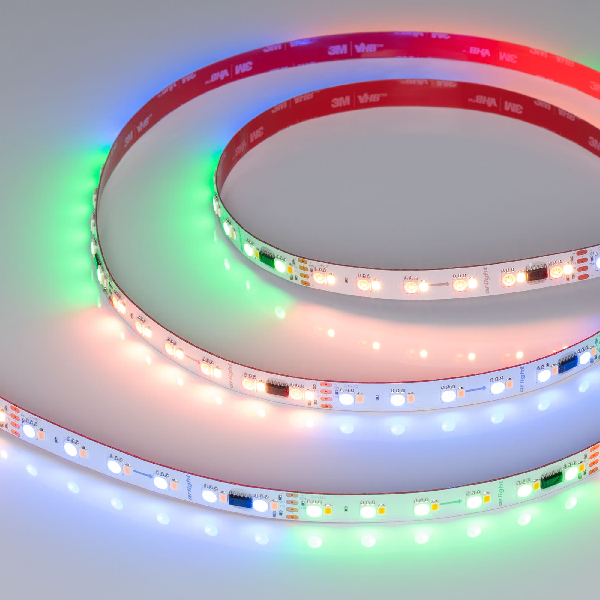 Лента светодиодная 16 Вт/м 24В IP20 RGBW 120LED/м SPI-BA120-12mm CRI98 SMD 5060/2835 5 м