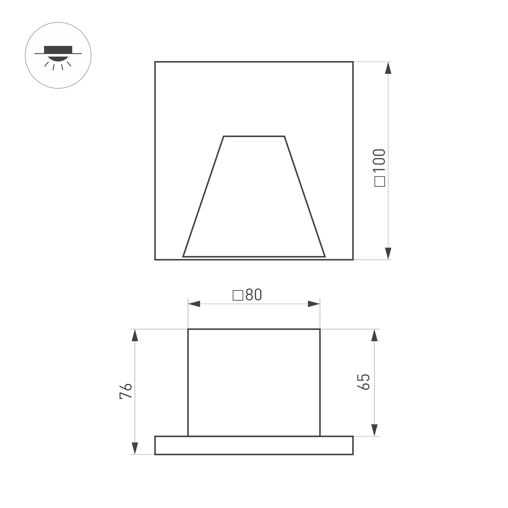 Светильник LT-TIE-S100-3W Warm3000 RD, 75x30 deg, 230V