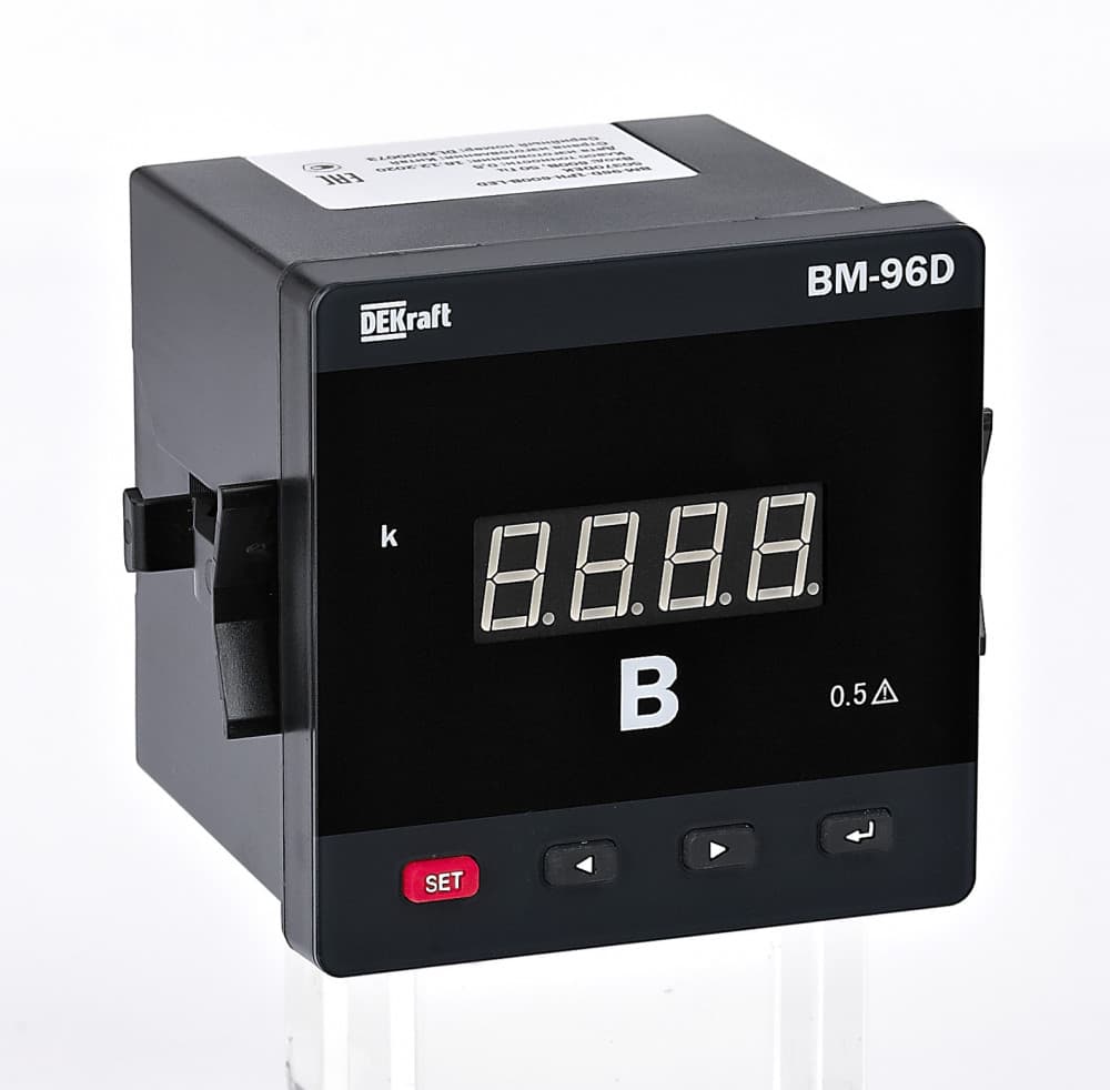 Вольтметр цифровой 96x96мм трехфазный, вход 600В, выход DO, LED-дисплей ВМ-96D