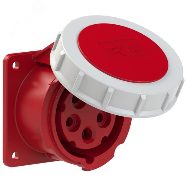 Розетка встраиваемая прямая 16А/400V/3P+N+E/IP67, фланец 75x75