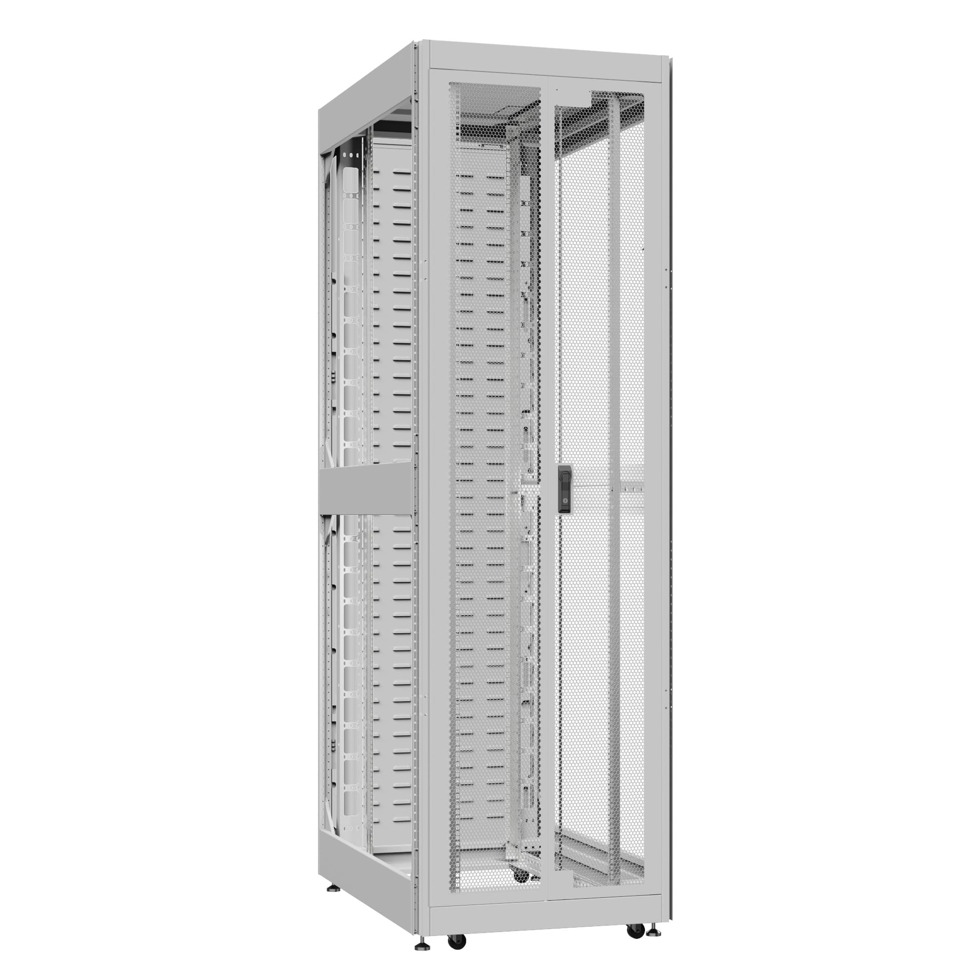 Шкаф серверный 42U 800х1200 передняя дверь: двустворчатая перфорированная IP20. задняя дверь: протект IP41. боковые панели: без. цвет: серый RAL7035 