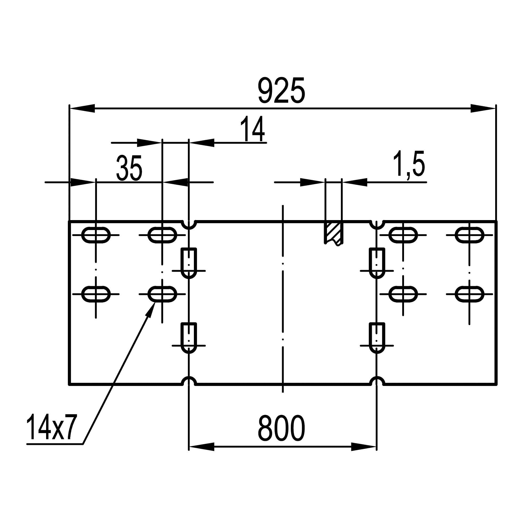 Редукция-заглушка H= 100 мм L=800 мм