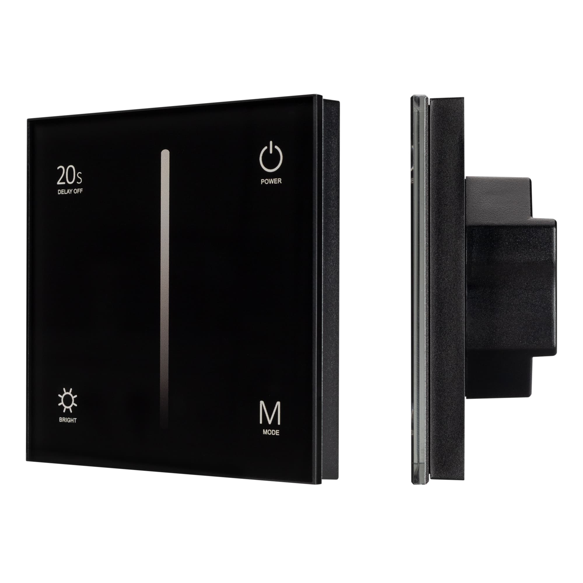 Панель SMART-P36-DIM-IN Black (230V, 1.5A, TRIAC, Sens, 2.4G) (ARL, IP20 Пластик, 5 лет)