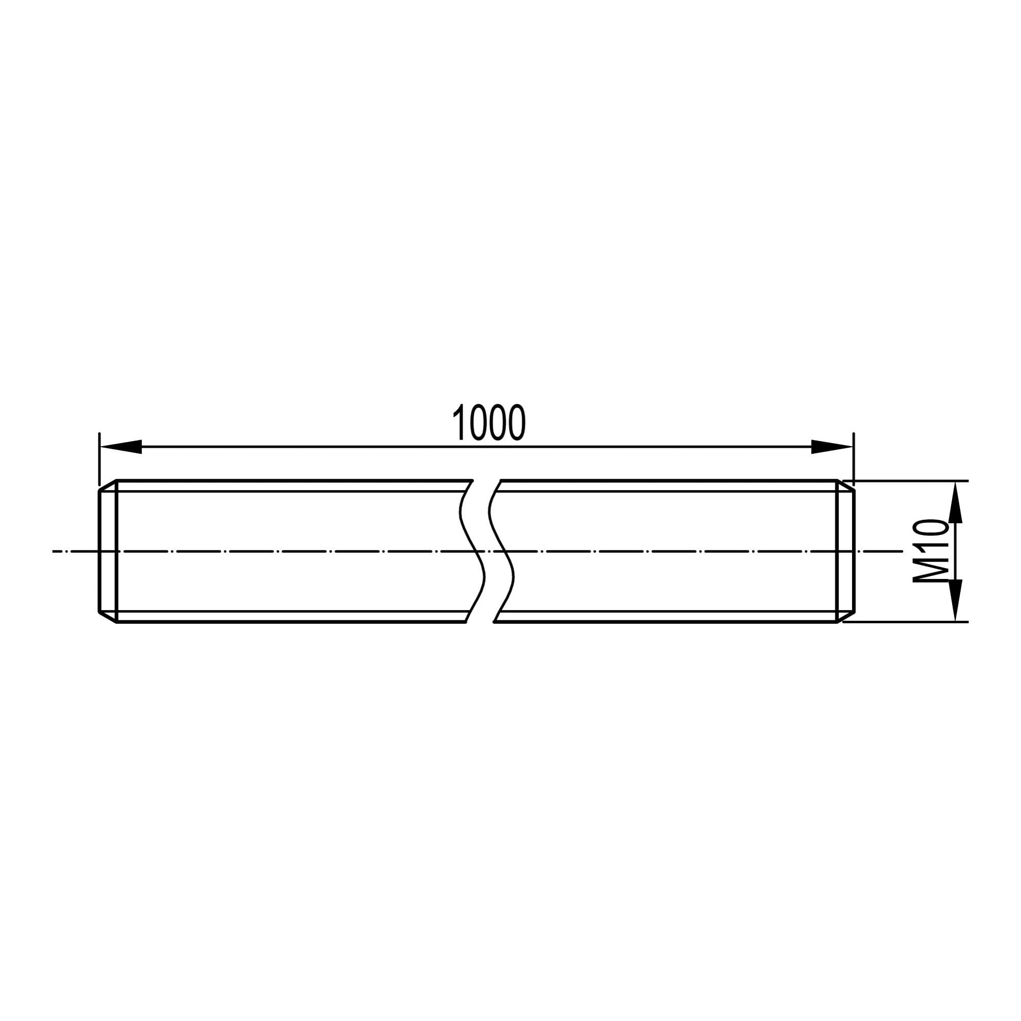 Шпилька М10х1000 ZL