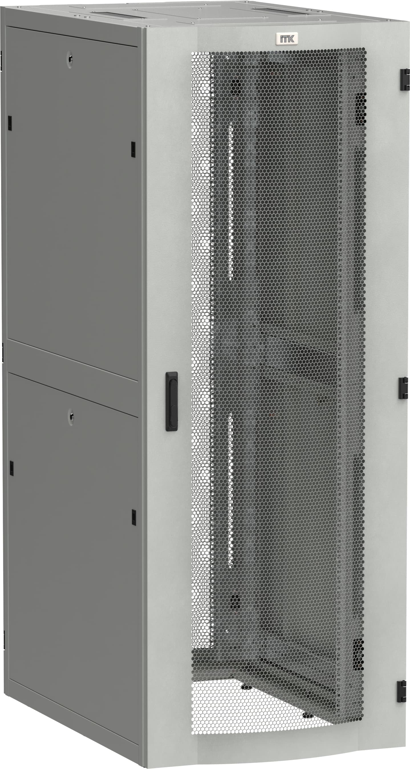 Шкаф серверный ITK LINEA S 19'' 48U 750х1070мм перфорированная дверь серый