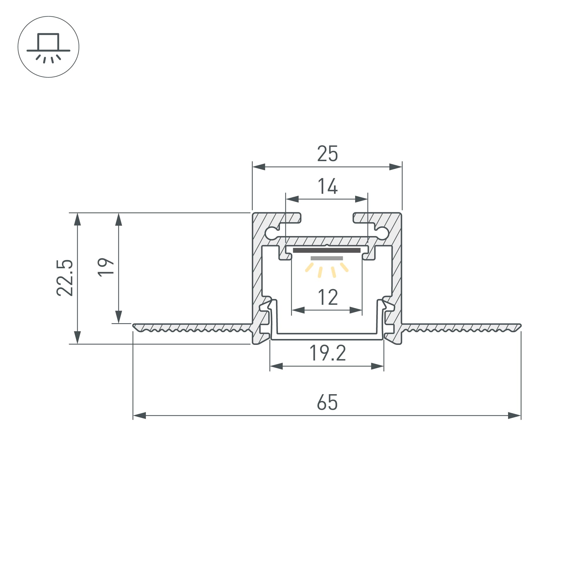 Профиль SL-LINIA20-FANTOM-2500 WHITE (Алюминий)