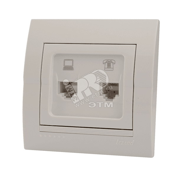 DERIY Розетка RJ45+RJ11 белый