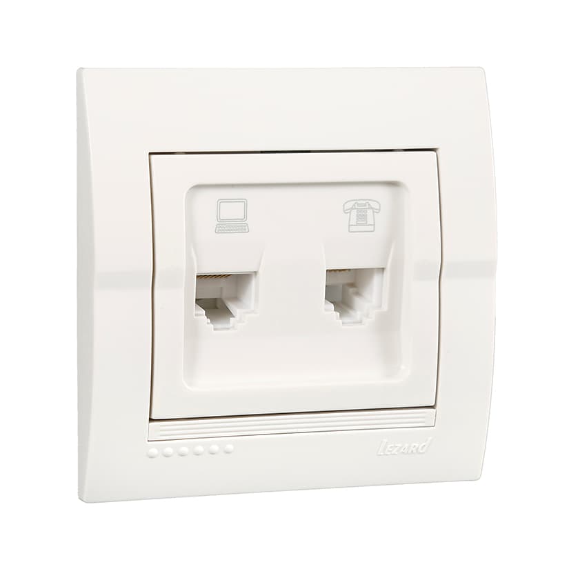 DERIY Розетка RJ45+RJ11 белый