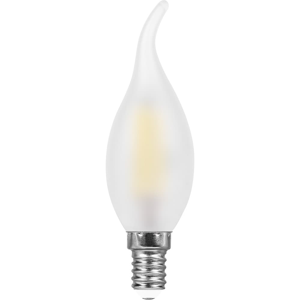 Лампа светодиодная LED 9вт Е14 белый матовая свеча на ветру FILAMENT