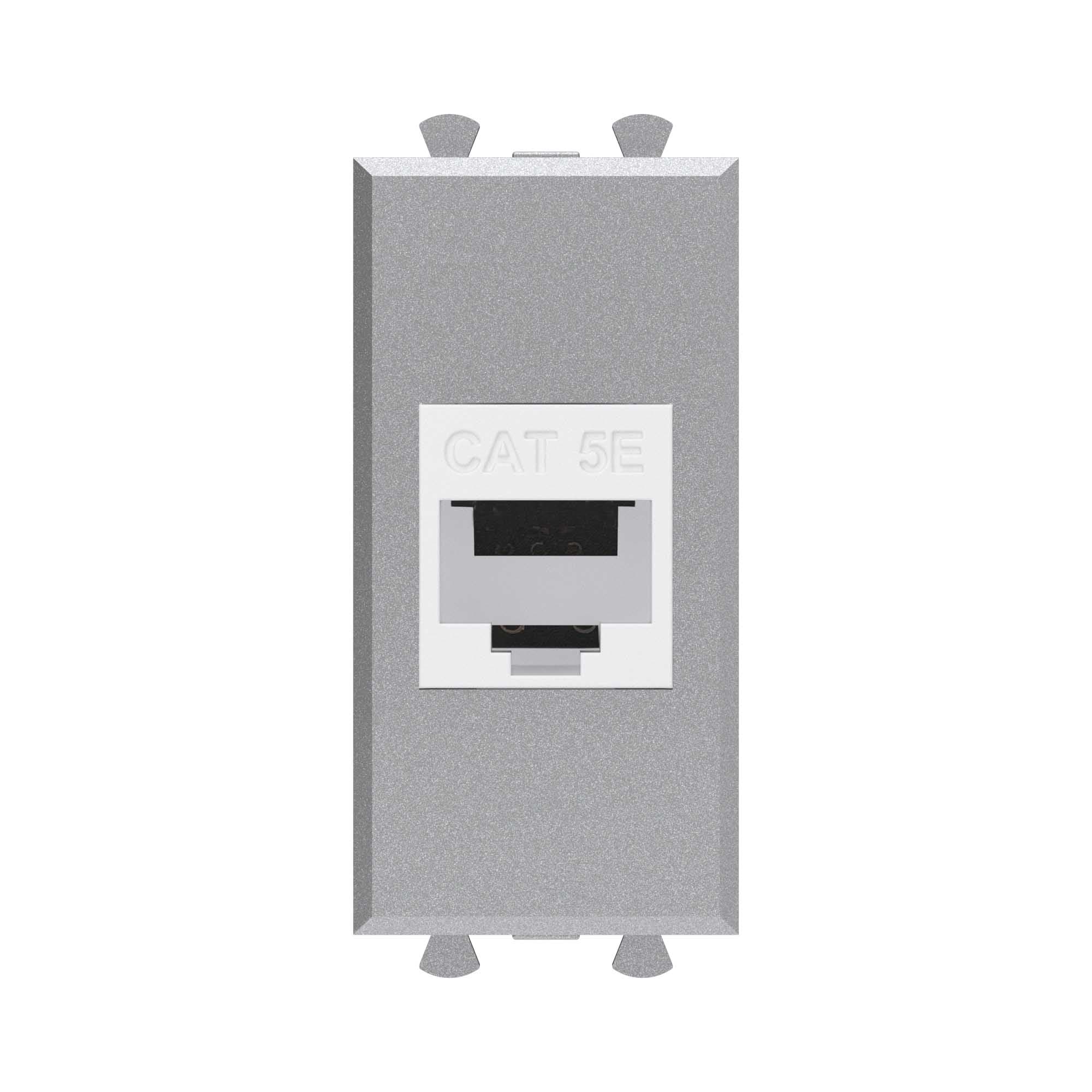 Avanti Компьютерная розетка RJ-45 без шторки      модульная, кат.5е, "Avanti", Закаленная сталь, 1  модуль