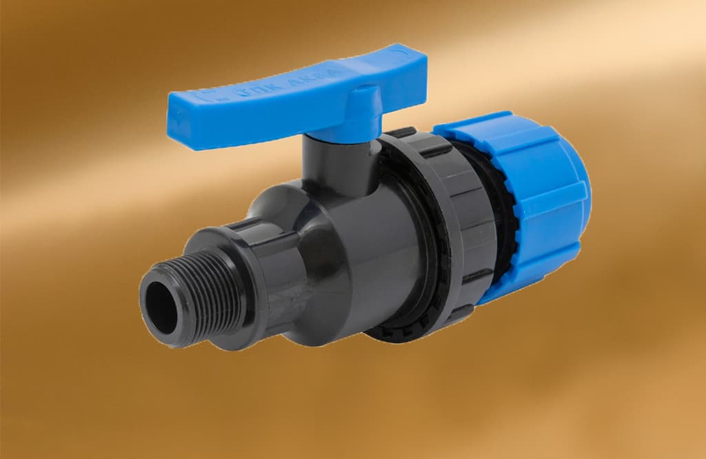 Кран шаровой компрессионный НР разъемный d 20x1/2