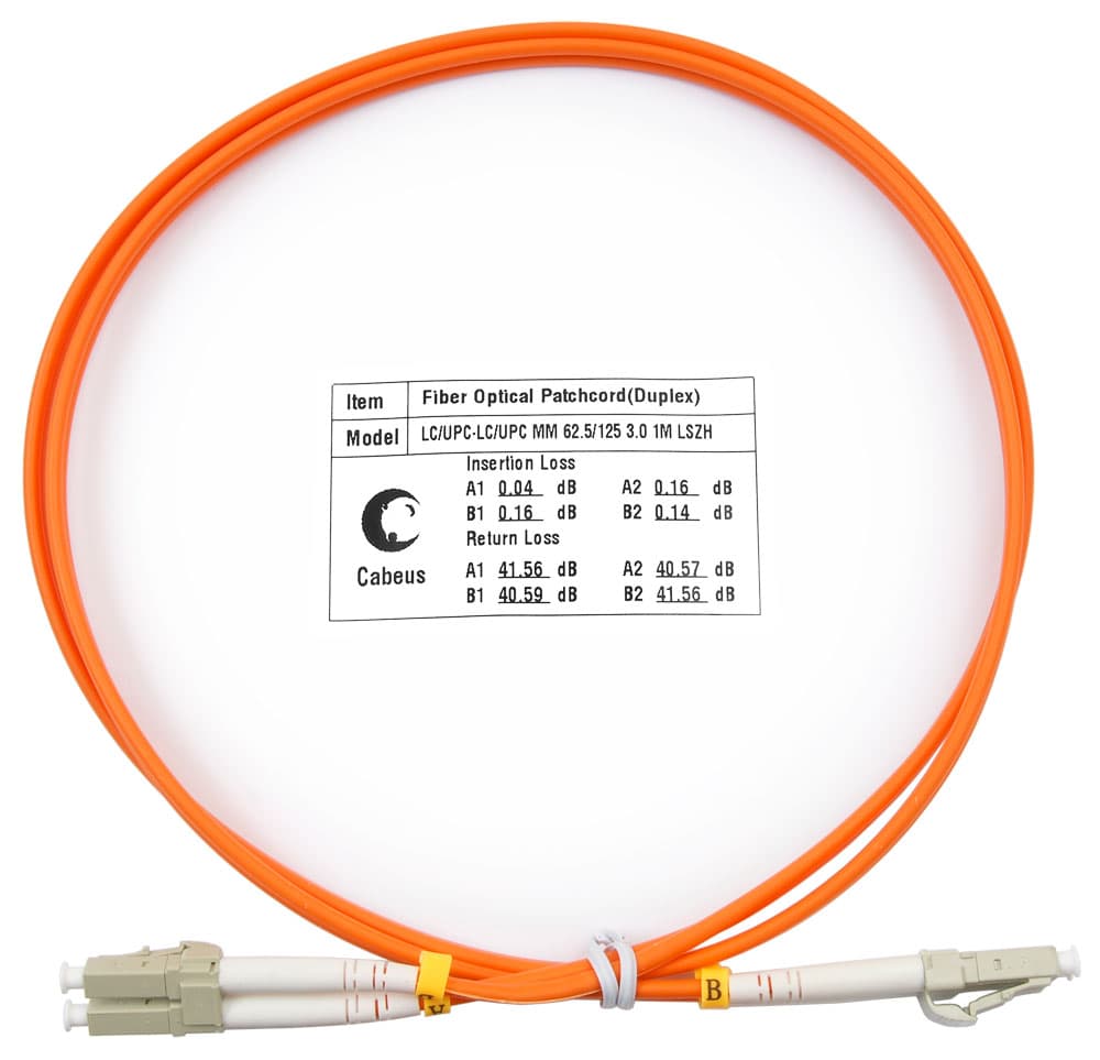 Патч-корд оптический duplex 1м LC-LC 62,5/125MM LSZH