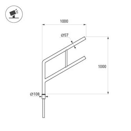 Кронштейн OXOR-SG2-1000x108-L1000 BLACK (ARL, Сталь)