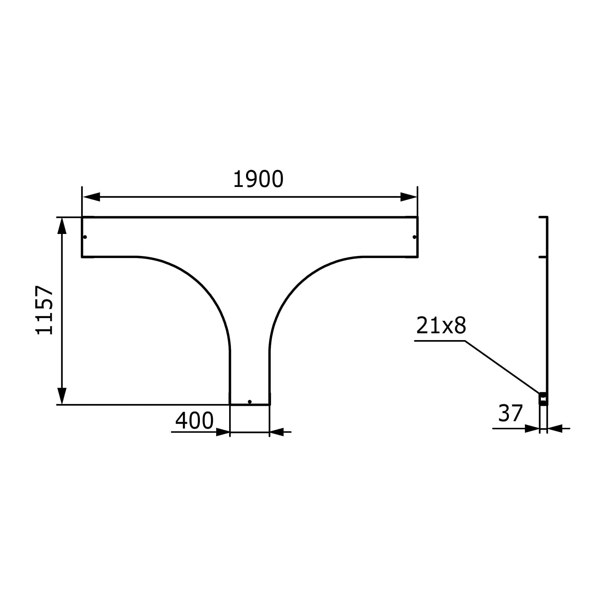 Крышка на Т-ответвитель 400 R=660мм