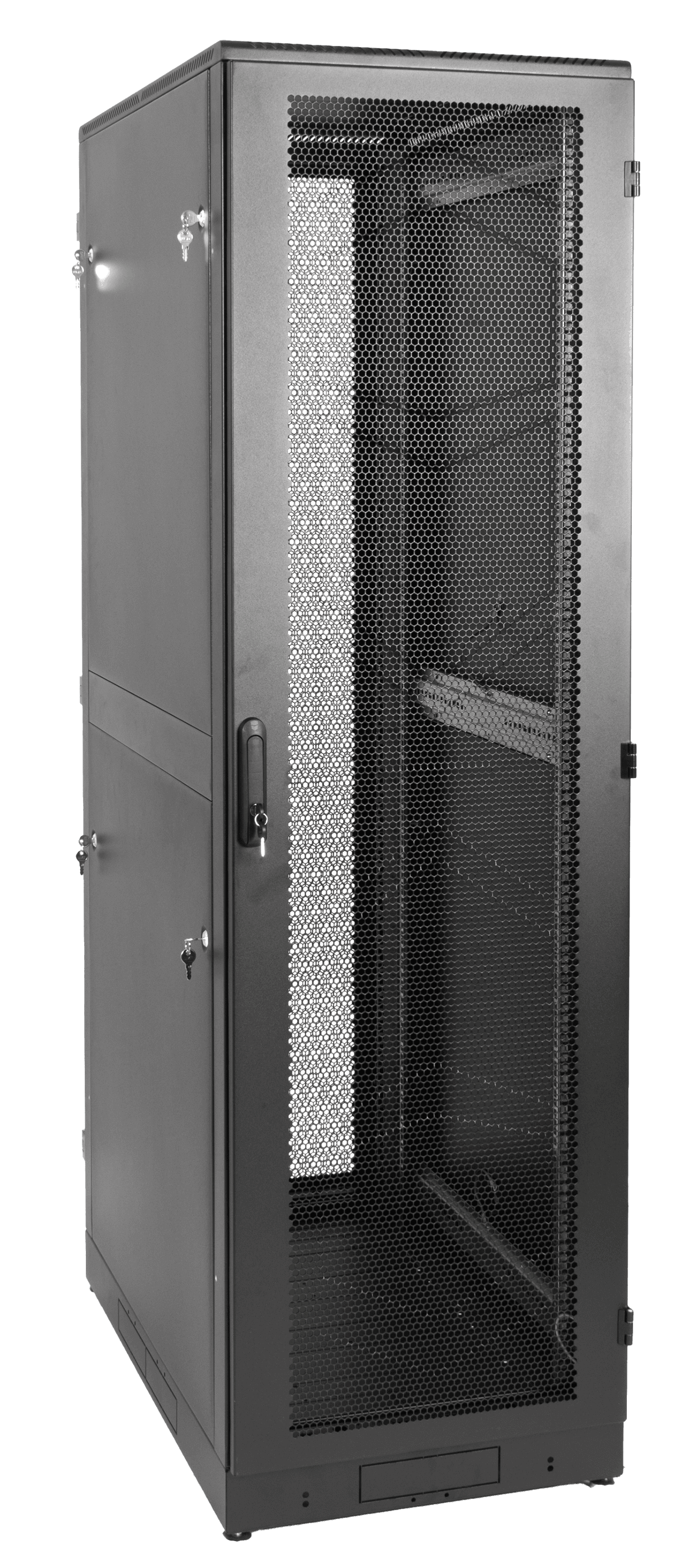 Шкаф серверный напольный 42U (600 х 1200) дверь перфорированная 2 шт., чёрный