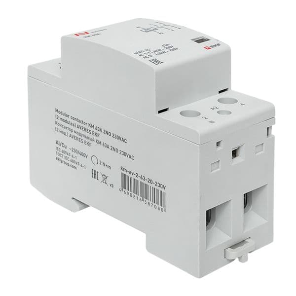 Контактор модульный КМ 63А 2NО 230VAC (2 мод.) AVERES